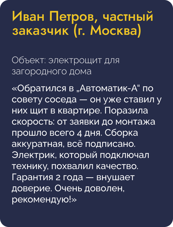 Отзыв Иван Петров